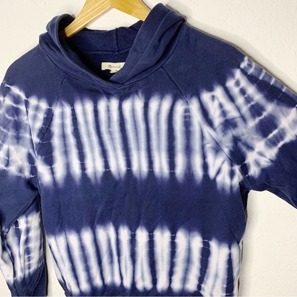 Madewell (Re)sourced Cotton Retro Hoodie Sweatshirt Blue Tie-Dye Size M - Picture 7 of 10